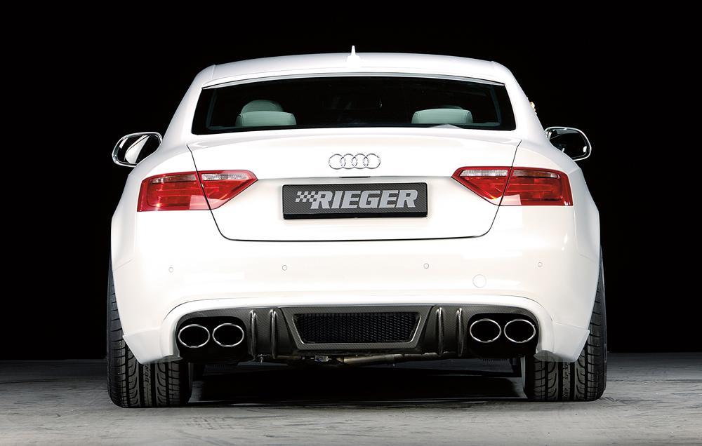 Audi A4 S4 (B8/B81) Rieger ESD Audi S4/S5 (B8) A4/A5 3.0l TFSI 200 kW Audi S4/S5 (B8) 3.0l/245 kW S5 4,2l V8 für RIEGER-Heckansatz, 4x115x85mm, links, rechts, Edelstahl,
inkl. Montagezubehör, Gutachten