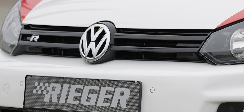 VW Golf 6 Kühlergrill VW Golf 6 R incl. R-Emblem für Spoilerstoßstange, schwarz glänzend