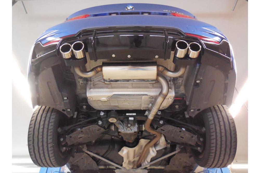 BMW 4er F32 (3C) Rieger ESD BMW 4er F32/F33, 420d 135kW, 435i-Optik 4x80mm, rund, eingerollt, 15° schräg, (Typ 16) links, rechts, 4x80mm, für RIEGER-Heckeinsatz, Edelstahl, für Fzg. mit M-Technik,
inkl. Montagezubehör, ABE