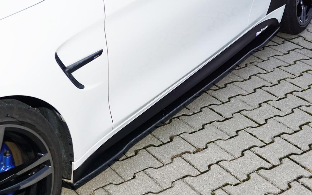 BMW 3er F80 M3 (M3) Carbon Seitenschwelleransatz, links BMW M3 F80, für orig. Seitenschweller links, für orig. Seitenschweller, Carbon,
inkl. Montagezubehör, Gutachten