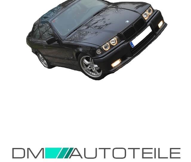 Scheinwerfer Angel Eyes Schwarz passt für BMW E36 Limousine Touring alle Modelle