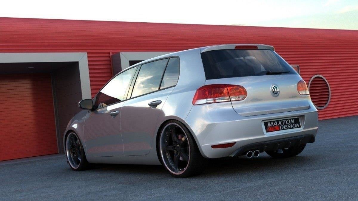 Diffusor Heck Ansatz für VW GOLF 6 MIT 1 AUSPUFF schwarz matt
