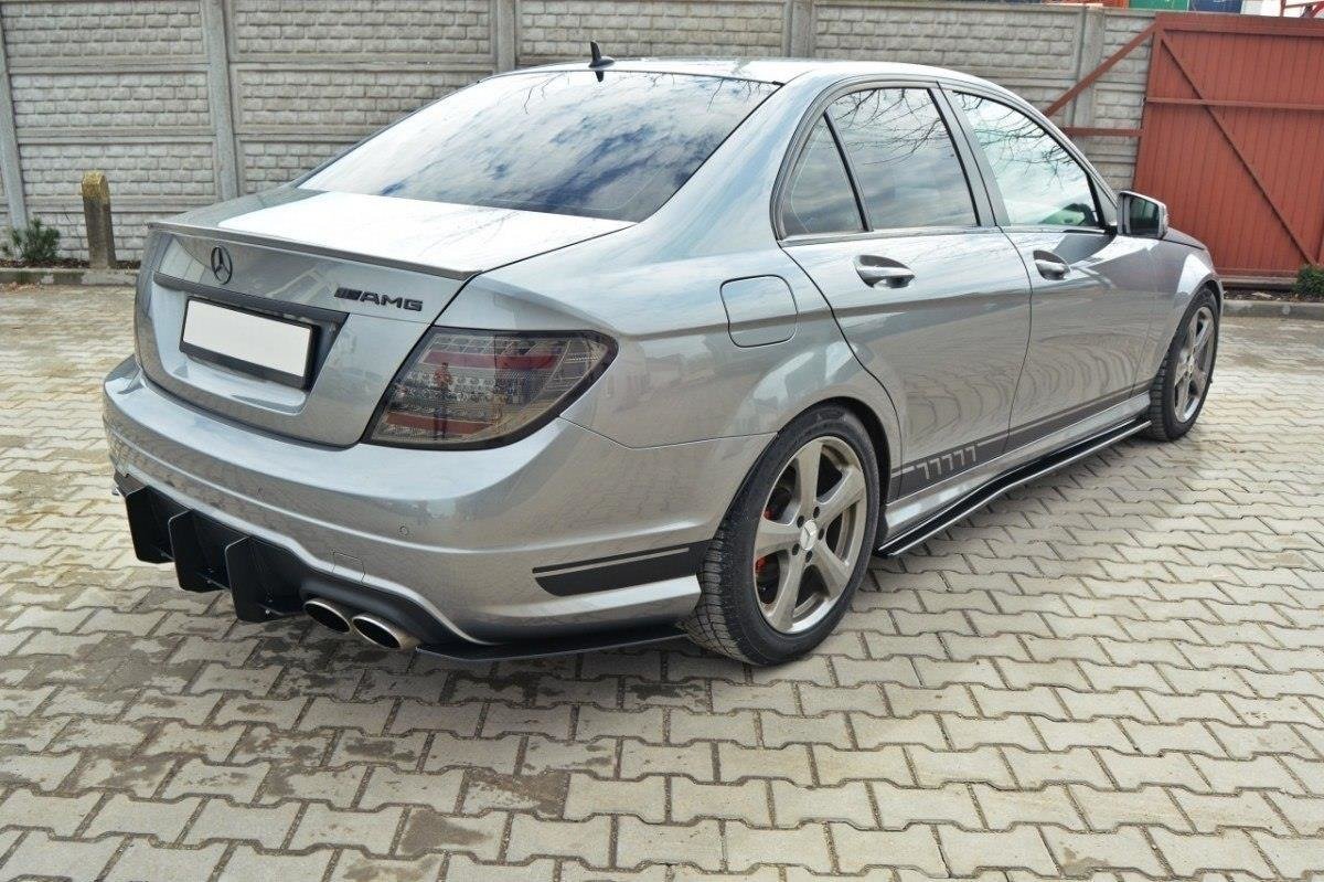 MERCEDES C W204 AMG-LINE Facelift Diffusor Heck Ansatz für Heckschürze für & Heck Ansatz Flaps Diffusor für
