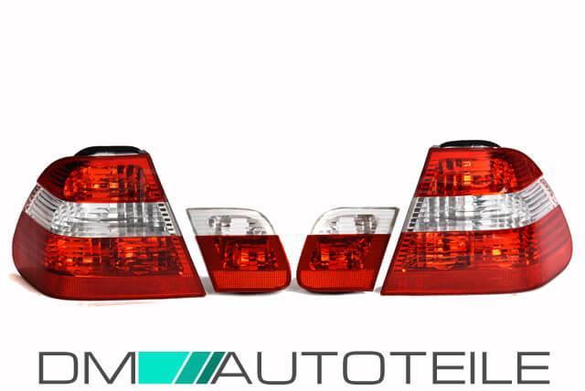 FACELIFT Set Rot Weiß Rückleuchten +Blinker Seite +Front 01-05 passt für BMW 3er E46 Limousine