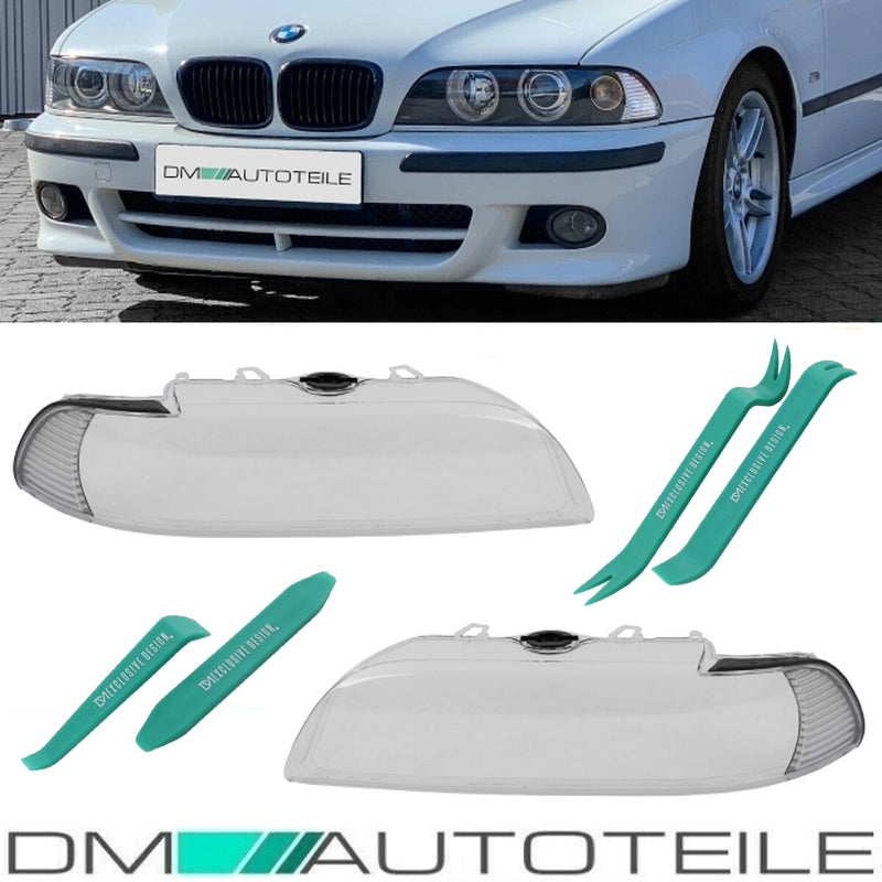 Scheinwerferglas SET + PVC Werkzeug passt für BMW E39 Limousine Touring Facelift