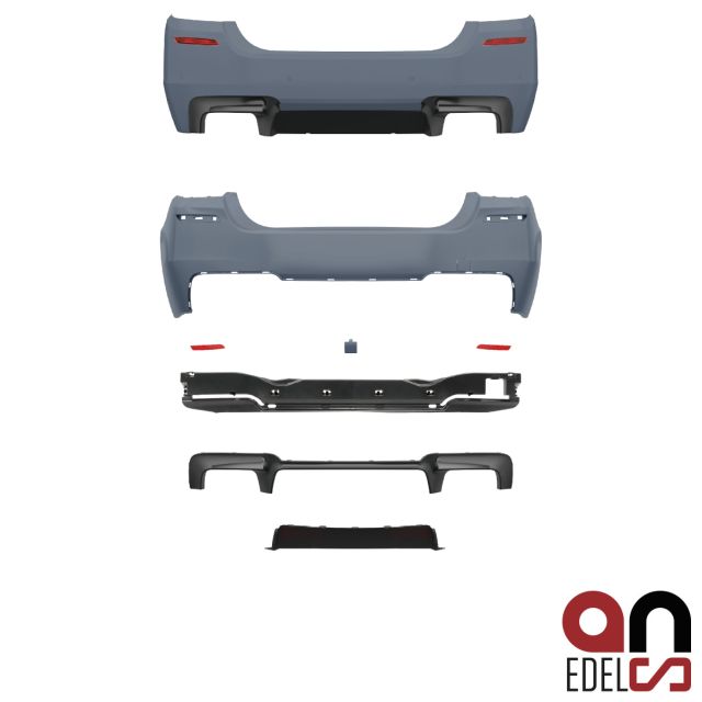 AN Evo Sport Heck Stoßstange hinten 4-Rohr Diffusor für PDC passend für BMW 5er F10 auch M5+Gutachten