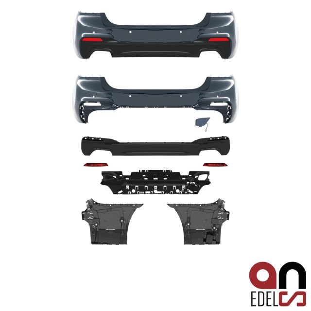 AN Sport Umbau Stoßstange Hinten mit/ohne PDC+ Diffusor 540i passt für BMW 5er G30 auch M-Paket +ABE