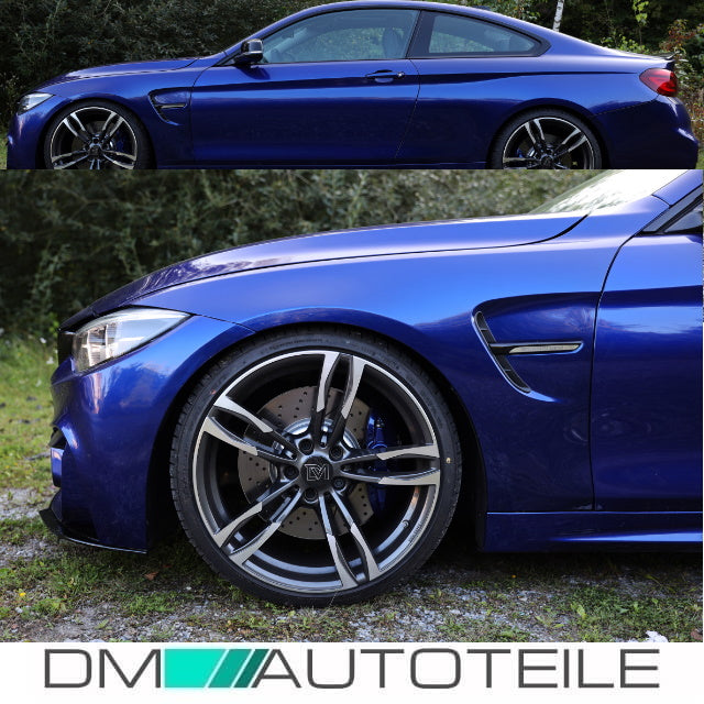 2x Sport Kotflügel Set +Halter Hochglanz Schwarz passend für BMW F32 F33 F36 auch M4 + M Bj. 13-17