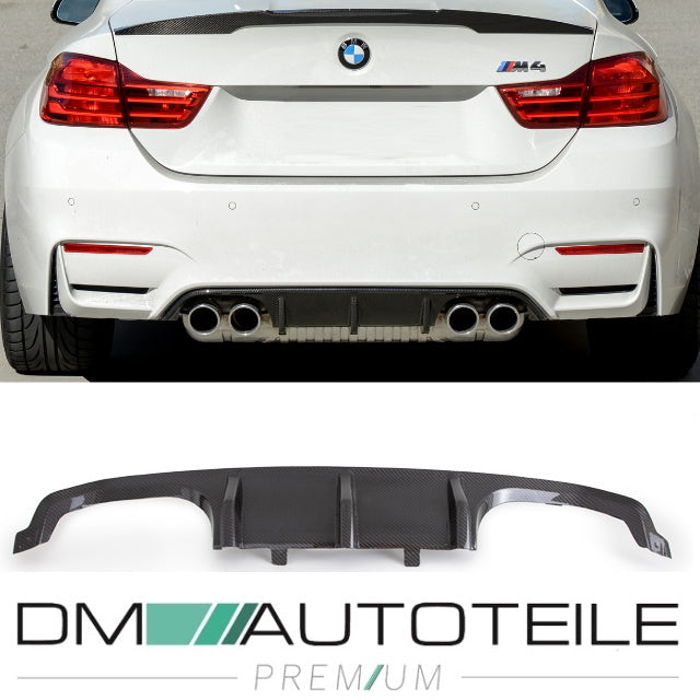 Sport-Performance Duplex Diffusor Echt Carbon passt für BMW 3er F80 M3 / 4er F82 M4 Stoßstange hinten