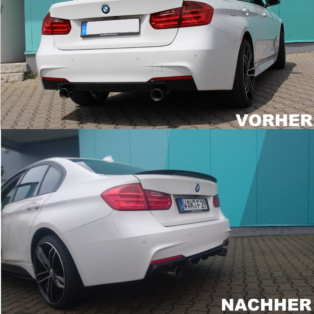 DM Exklusive Design Duplex 335d Auspuffanlage Performance+Diffusor Edelstahl Blenden Chrom Made in Germany passt für BMW 3...