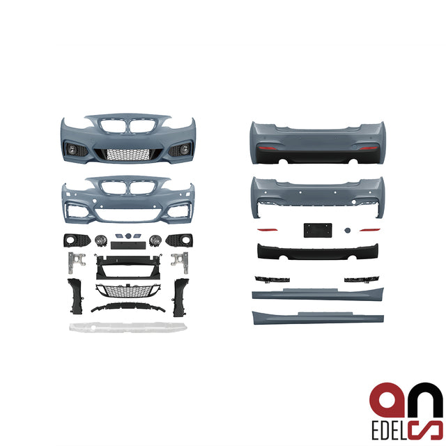 AN Umbau Sport Bodykit für SRA + mit/ohne PDC +Diffusor 235i Duplex passend für BMW 2er F22 F23 Serie & M-Paket Modelle bj. 14>