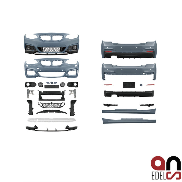 AN Performance Umbau Sport Bodykit für SRA + mit/ohne PDC 2-Rohr links passend für BMW 2er F22 F23 Serie & M-Paket Modelle bj. 14>