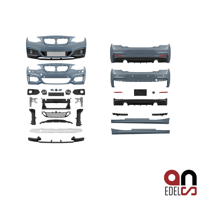 AN Performance Umbau Sport Bodykit für SRA + mit/ohne PDC +Diffusor 235i Duplex passend für BMW 2er F22 F23 Serie & M-Paket Modelle bj. 14>