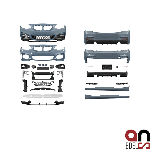 AN Evo Performance Umbau Sport Bodykit für SRA + mit/ohne PDC +Diffusor 235i passend für BMW 2er F22 F23 Serie & M-Paket Modelle bj. 14> außer M235i