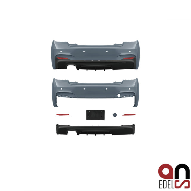 AN Sport Performance Umbau Stoßstange hinten 2-Rohr passend für BMW 2er F22 F23 Serie & M-Paket Modelle bj. 14>