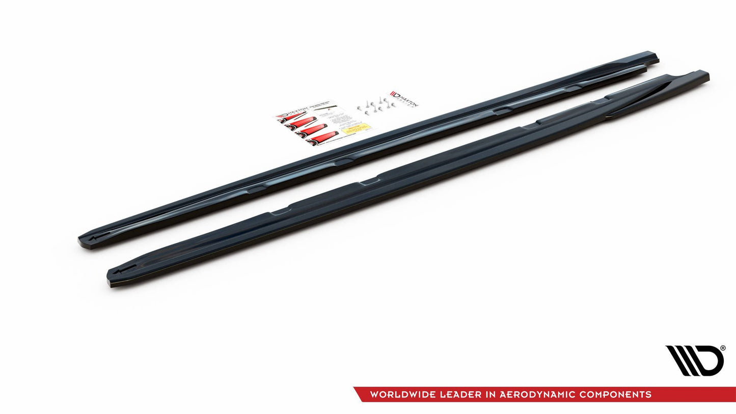Seitenschweller Ansatz für V.5 Seat Leon Cupra / FR Mk3 FL schwarz matt