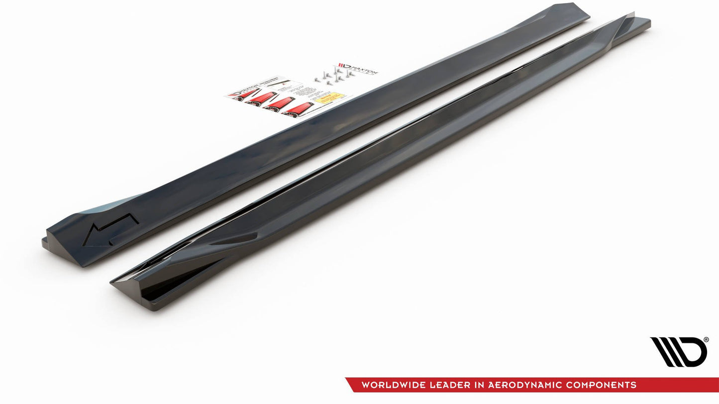 Seitenschweller Ansatz für Volvo XC60 Mk2 R-Design schwarz Hochglanz