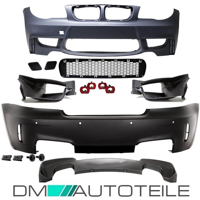 Cabrio Coupe Bodykit Stoßstange vorne Hinten + Dulex passt für BMW 1er E82 E88 Serie + M-Paket nicht 1er M