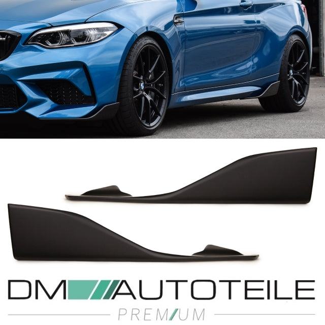 Seitenspoiler Flaps Ansätze rechts und links schwarz matt für die Schweller passend for BMW 2er F87 und alle Modelle mit M2 Seitenschwellern