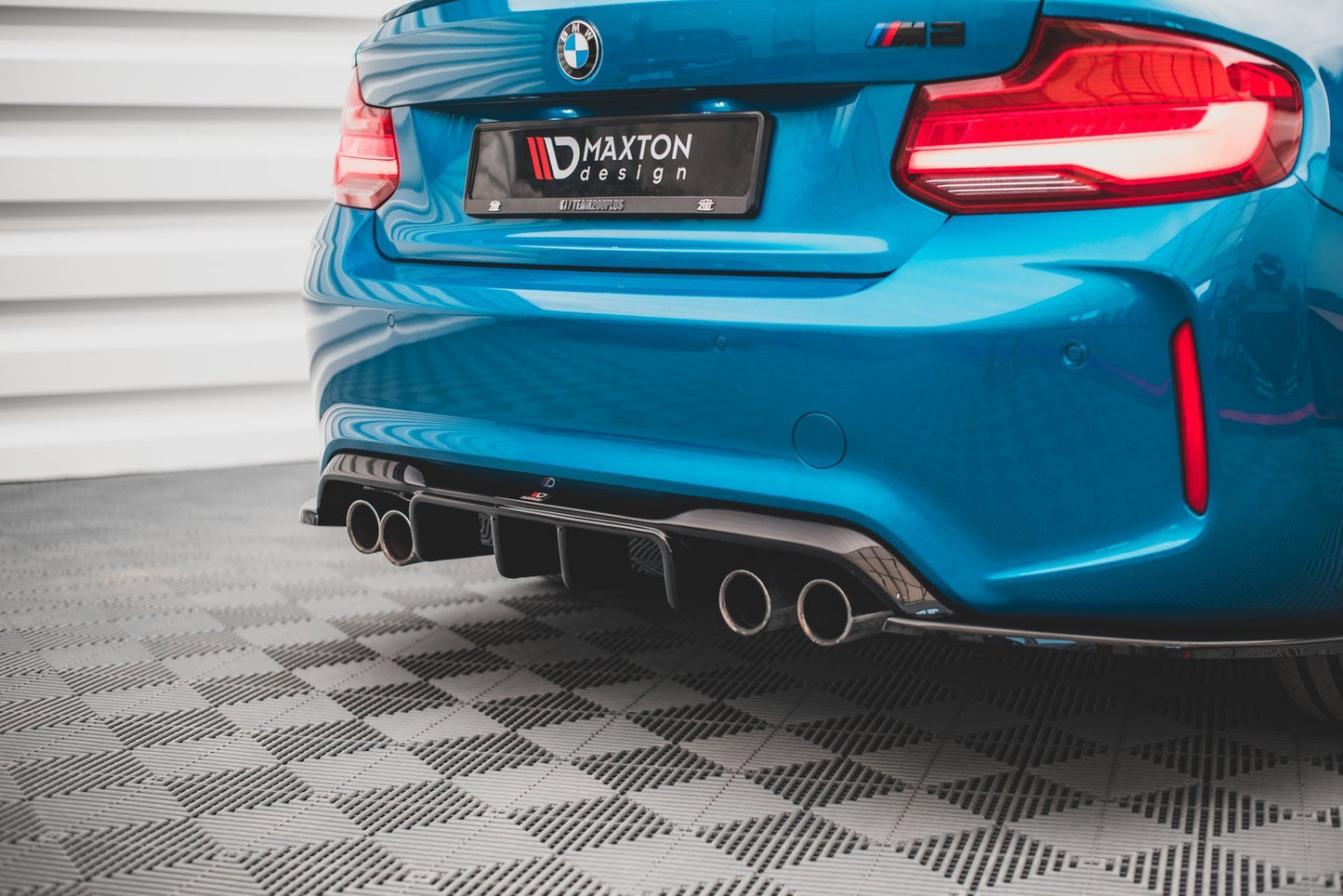 Diffusor Heck Ansatz für BMW M2 F87 schwarz Hochglanz