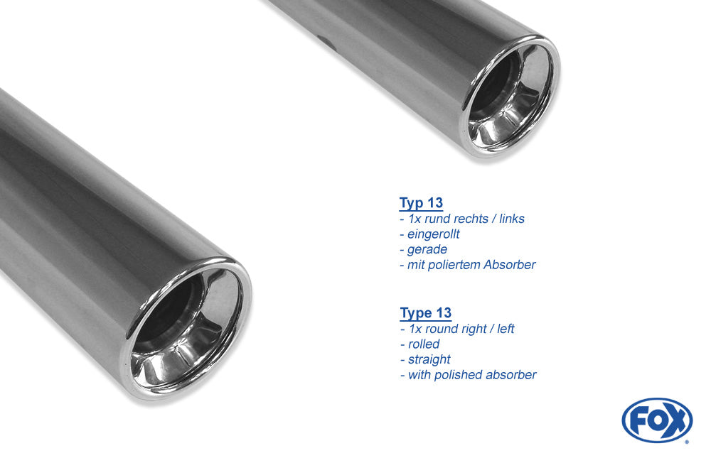 Opel Corsa C Endschalldämpfer Ausgang rechts/links - 1x90 Typ 13 rechts/links
