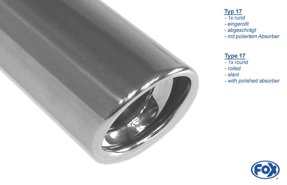 Renault Laguna III Grandtour Endschalldämpfer Ausgang rechts/links - 1x90 Typ 17 rechts/links
