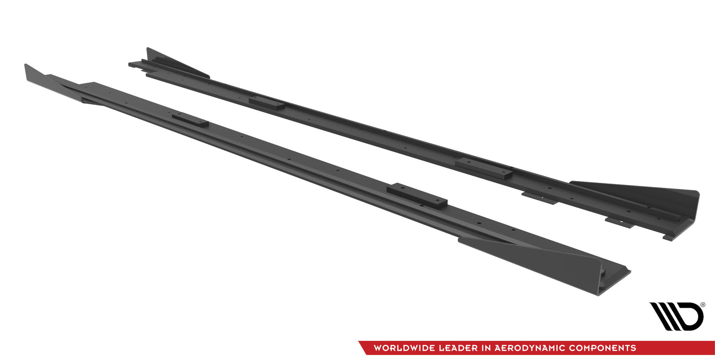 Street Pro Seitenschweller Ansatz für + Flaps Mazda 3 MPS Mk1 schwarz Hochglanz