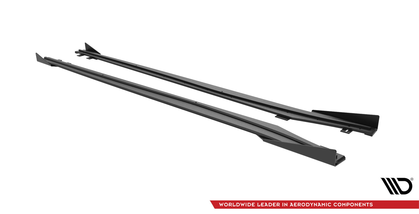 Street Pro Seitenschweller Ansatz für + Flaps Opel Astra GTC OPC-Line J schwarz Hochglanz