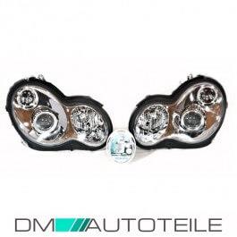 Set Mercedes W203 CL203 Sport Coupe Klarglas Scheinwerfer + Philips Birnen Xenon Look