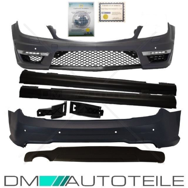 Set Mercedes W204 Bodykit Komplett+Diffusor passt für C63 AMG Bj 07-15 PDC/SRA+ Tagfahrlicht