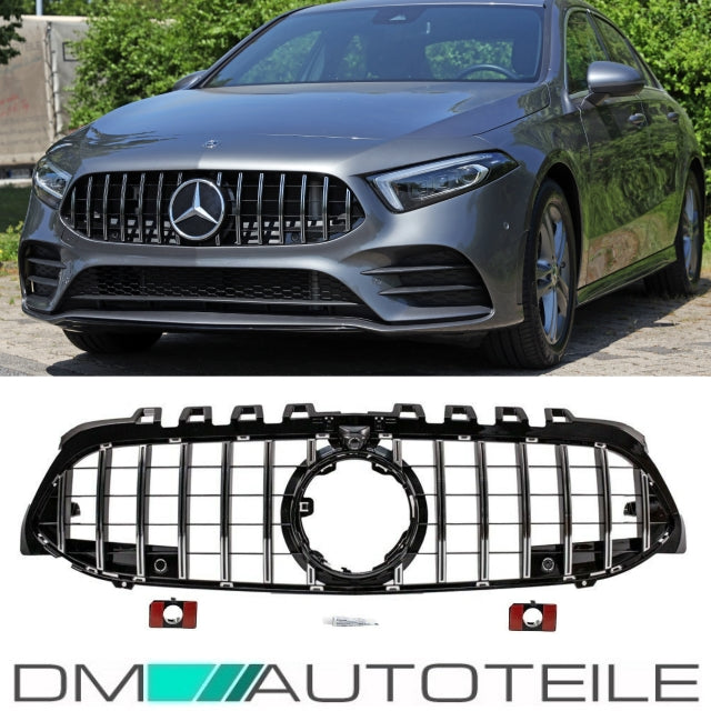 Sport-Kühlergrill für Panamericana GT Chrom passt für Mercedes A-Klasse W177 Bj ab 2018 auch 360° Kamera