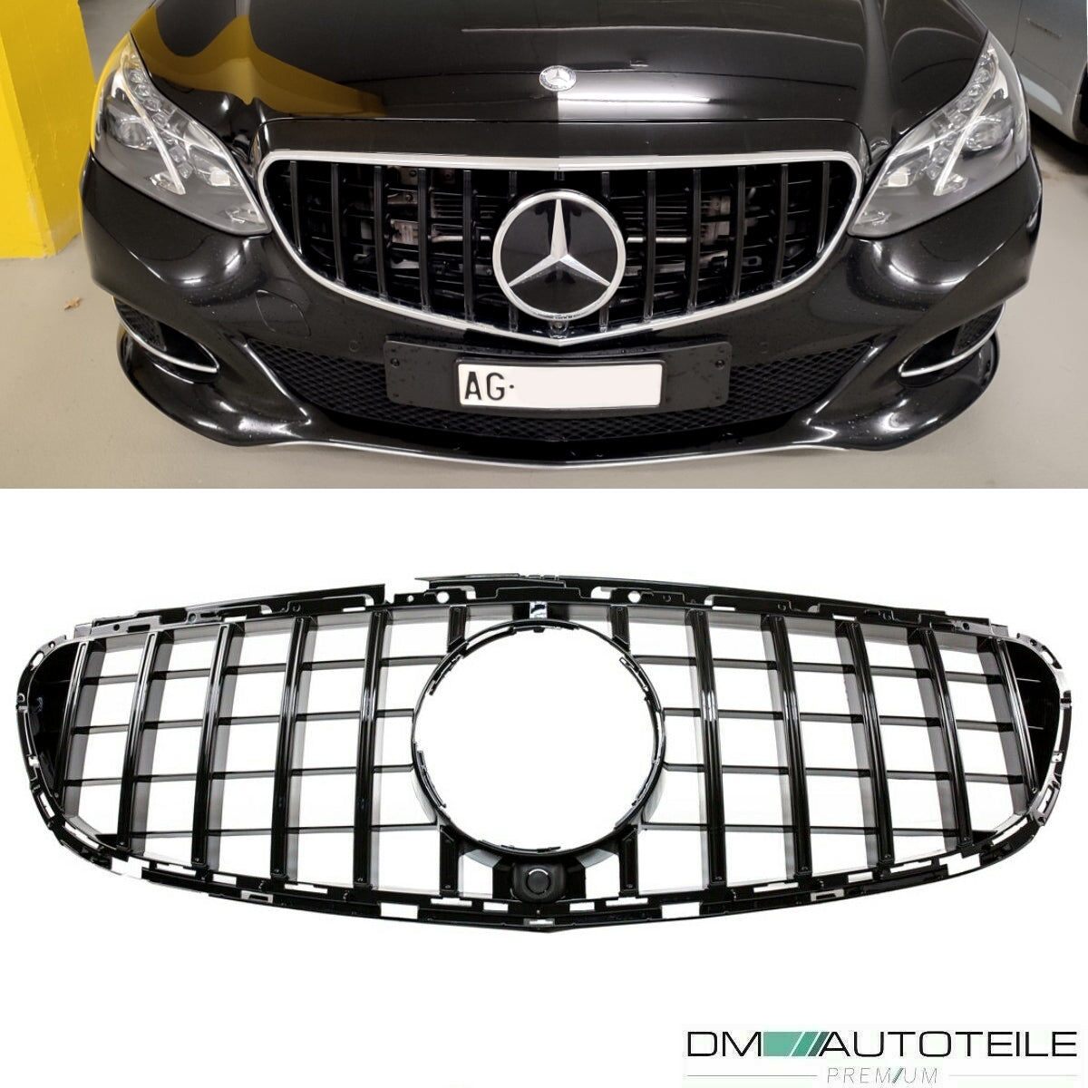 Sport-Kühlergrill für Panamericana GT Schwarz passt für Mercedes E-Klasse W212 S212 ab 2013-216