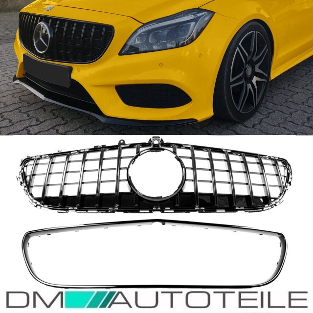 Sport-Kühlergrill für Panamericana GT Schwarz passt für Mercedes W218 CLS + Kamera 14-18