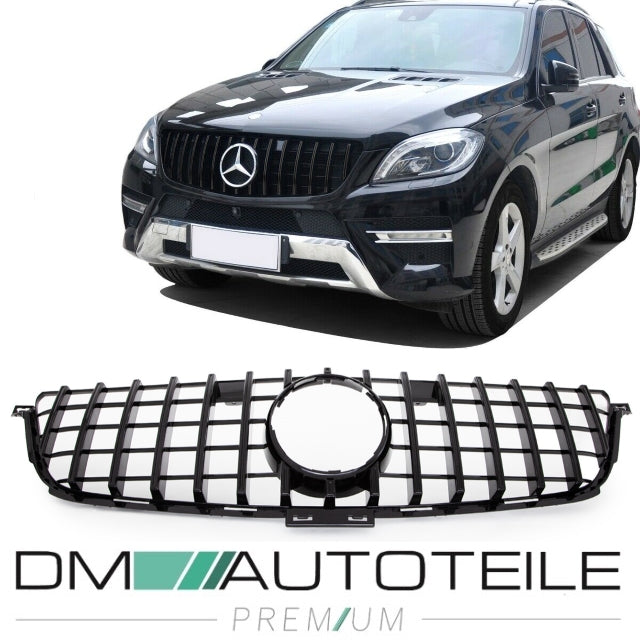 Facelift Sport-Kühlergrill für Panamericana GT Schwarz glanz passt für Mercedes ML-Klasse W166 Bj 11-14