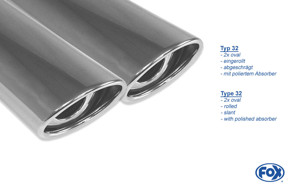 Lexus IS 220 Diesel Endschalldämpfer rechts/links - 2x88x74 Typ 32 rechts/links - passend an original Stoßstange