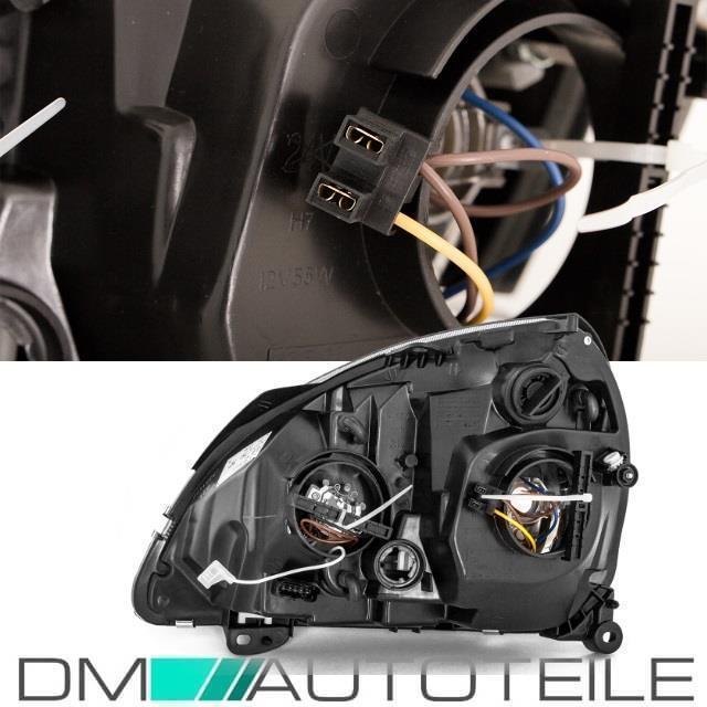 Set Renault Clio II Scheinwerfer links schwarz Bj 01-05 H7/H1 VR6 Design+Birne