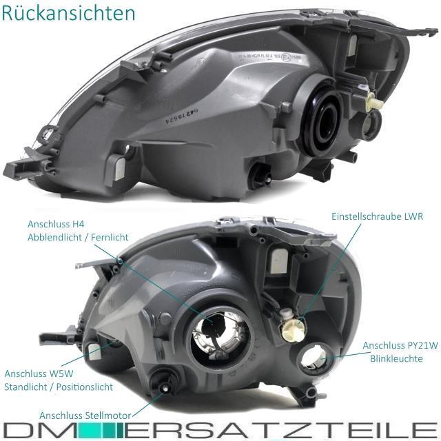 Set Toyota Yaris P1F Scheinwerfer links+rechts 03-05 H4 Valeo System + Birnen SET