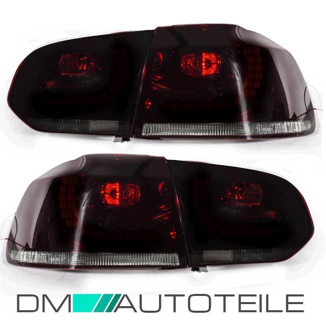 Rückleuchten SET Links Rechts Smoke Kirschrot passt für VW Golf 6 R Look LED
