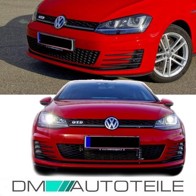 Kühlergrill Grill Chromleiste + Schwarz für Emblem passt für VW Golf 7 VII nicht GTD bj 2012-2016