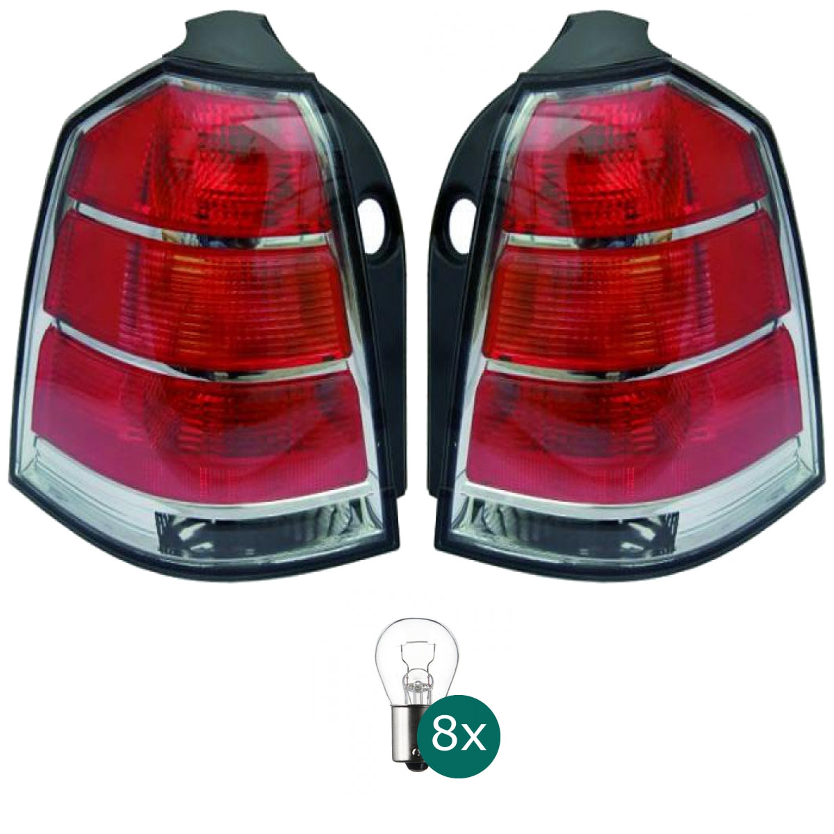 Depo / TYC Heckleuchte links passt für Opel Zafira Family B A05 ab 05-07 inklusive Leuchtmittel/Birnen