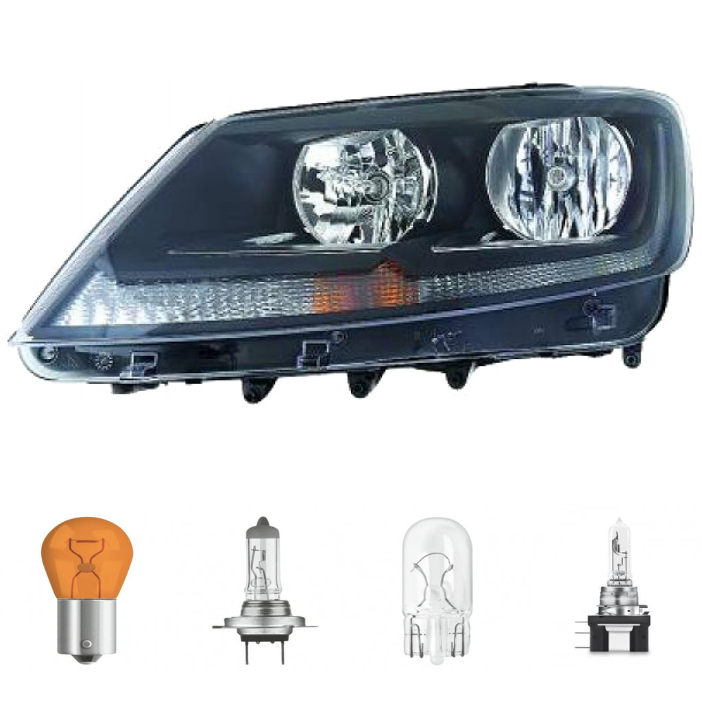 Scheinwerfer Depo H7 links passt für Seat Alhambra/ VW Sharan (7N/710) ab 2010 inklusive Leuchtmittel/Birnen