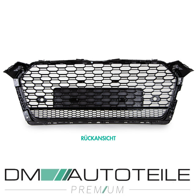 Kühlergrill Grill Wabendesign hochglanz Schwarz + Trichter passt für Audi A5 B9 F5 ab 2016 kein RS5