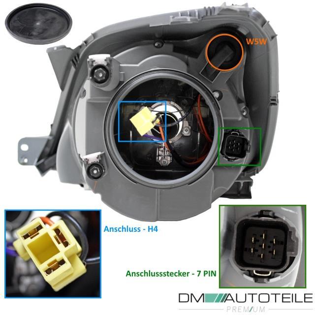 SET Ford Fiesta V MK5 JD Scheinwerfer Rechts Links Klarglas Dunkelgrau + Leuchtmittel SET bj.01-08