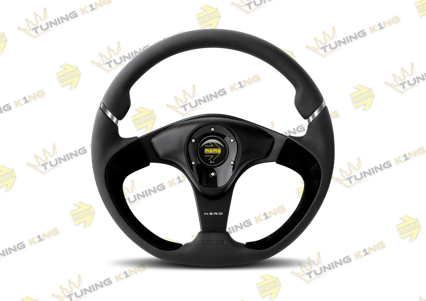 MOMO Lenkrad Nero 350mm Schwarz Glattleder / Alcantara