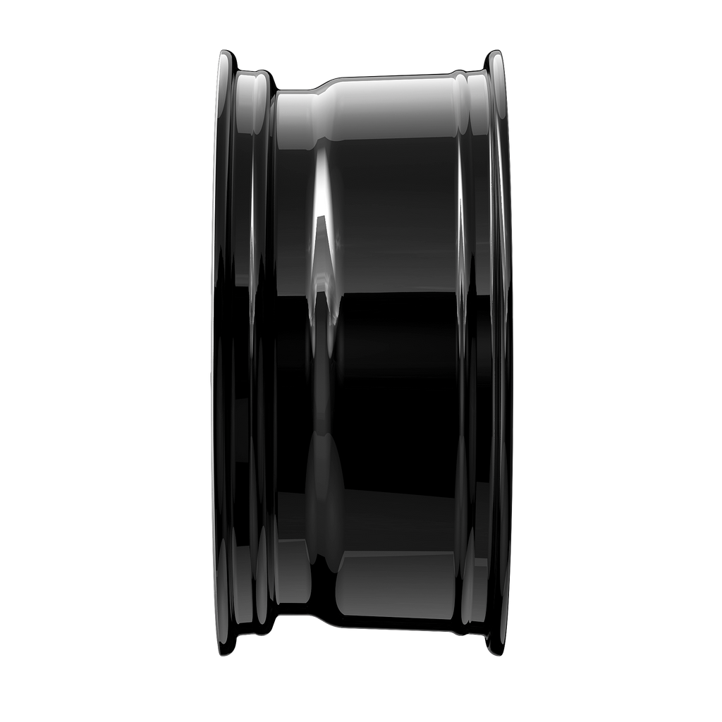 2DRV Felge WH39 Schwarz glänzend lackiert mit Hochglanzpoliertem Felgenbett
