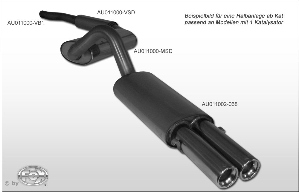 Audi 80/90 - Typ 89, B3, B4 - Limousine/ Coupe/ Cabrio Mittelschalldämpfer
