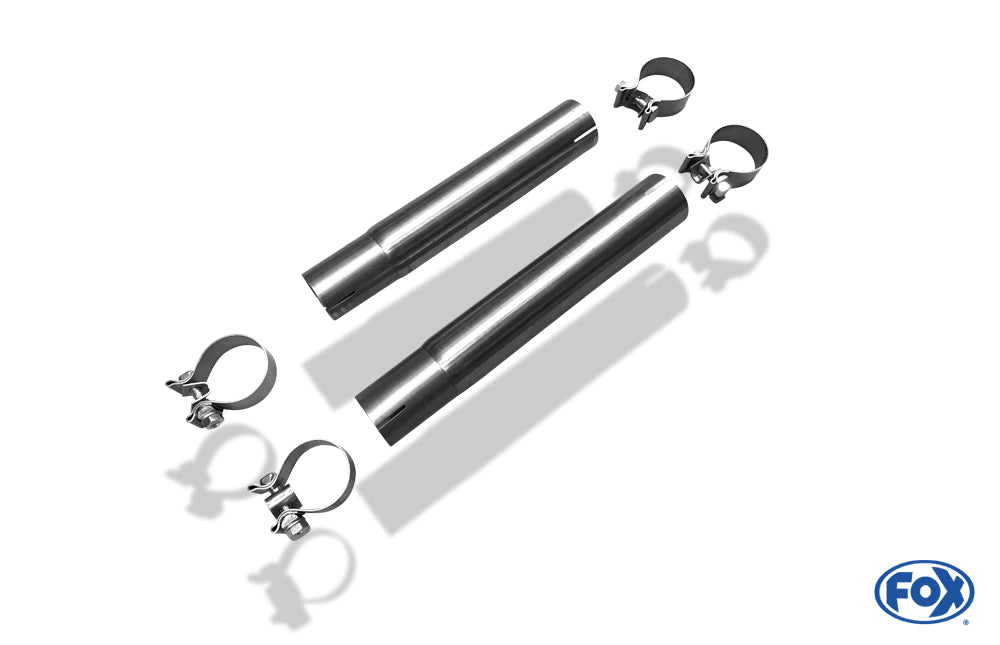 Audi 100/A6 Typ C4 quattro Adapter für die Montage auf die originalen Katalysatoren 55,5/60,5 inkl. Schellen (355/390mm lang) 2x