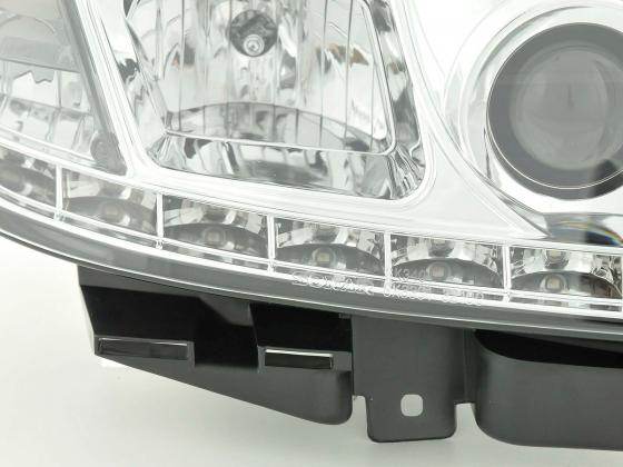 Scheinwerfer Set Daylight LED TFL-Optik Citroen Saxo Bj. 00-02 chrom