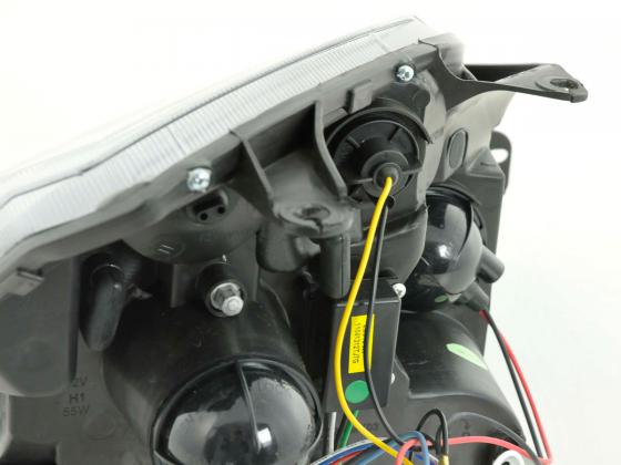 Scheinwerfer Set Daylight LED TFL-Optik Ford Fiesta Typ MK6 Bj. 03-07 schwarz