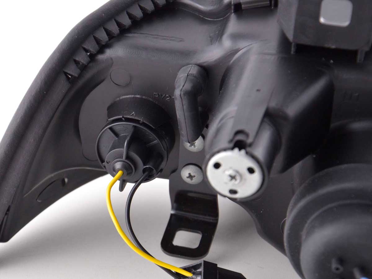 Scheinwerfer Set Daylight LED TFL-Optik BMW 3er Coupe, Cabrio Typ E36 Bj. 92-98 schwarz